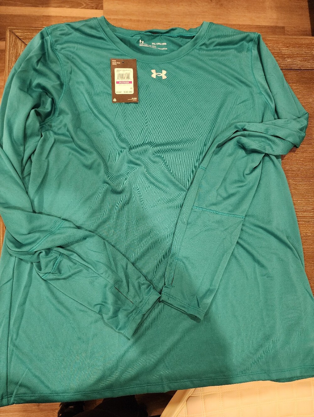 Under Armour Teal Long Sleeve Heat Gear Training Tee